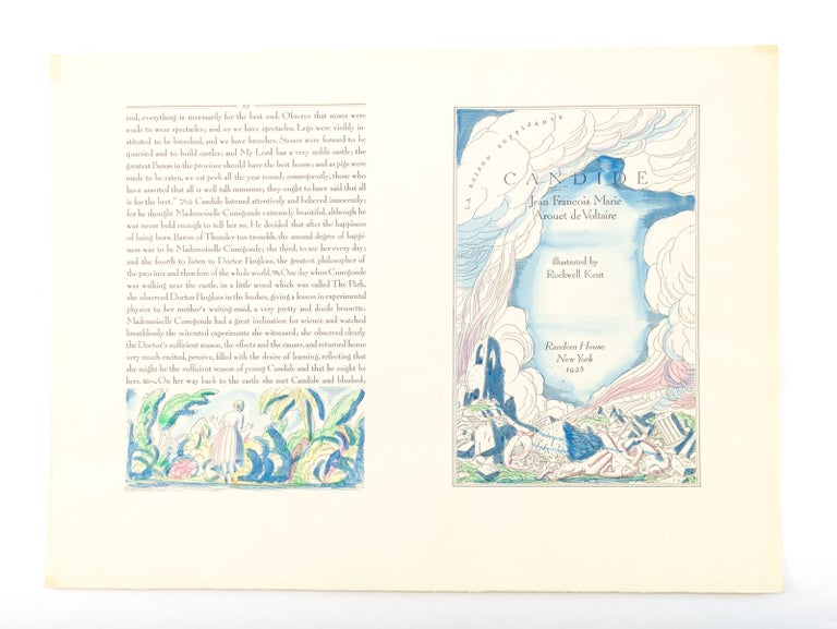 (Lhi21028) CANDIDE: THE ORIGINAL MAQUETTES, HAND COLORED BY THE ARTIST. ROCKWELL KENT,...
