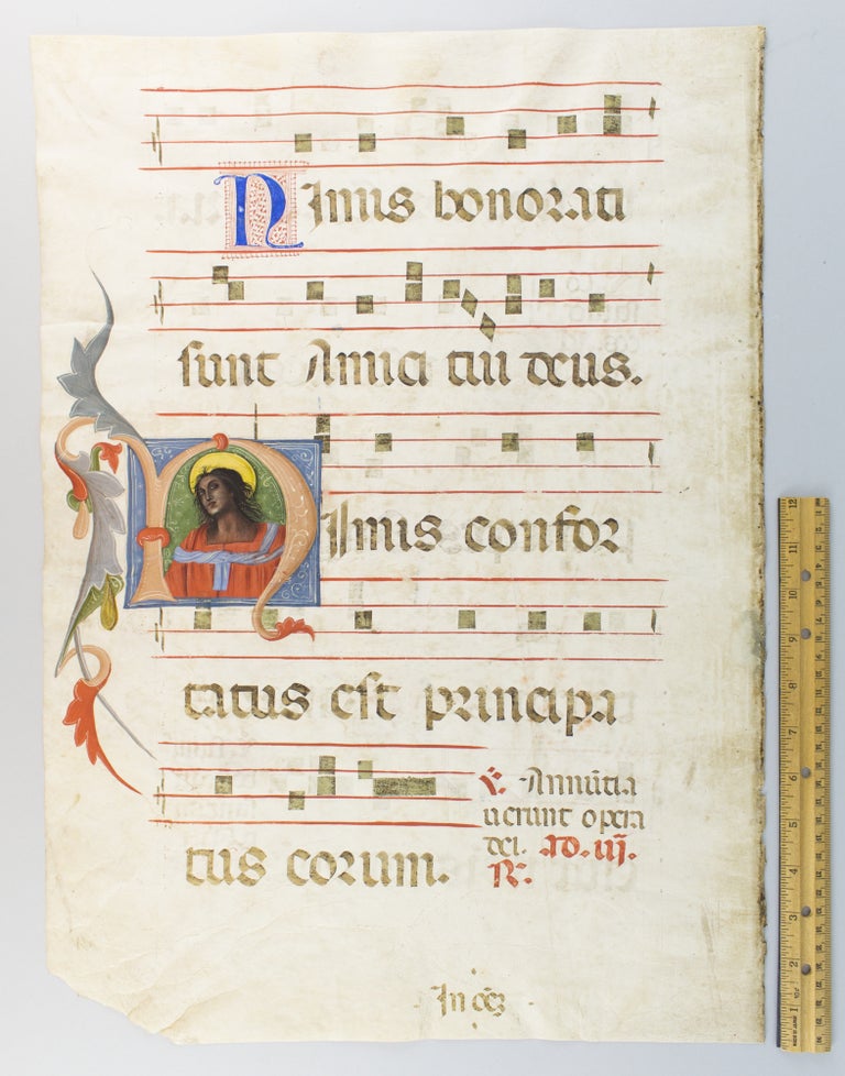 (ST11405a) TEXT FROM THE COMMON OF APOSTLES. FROM AN ANTIPHONER IN LATIN AN ILLUMINATED...