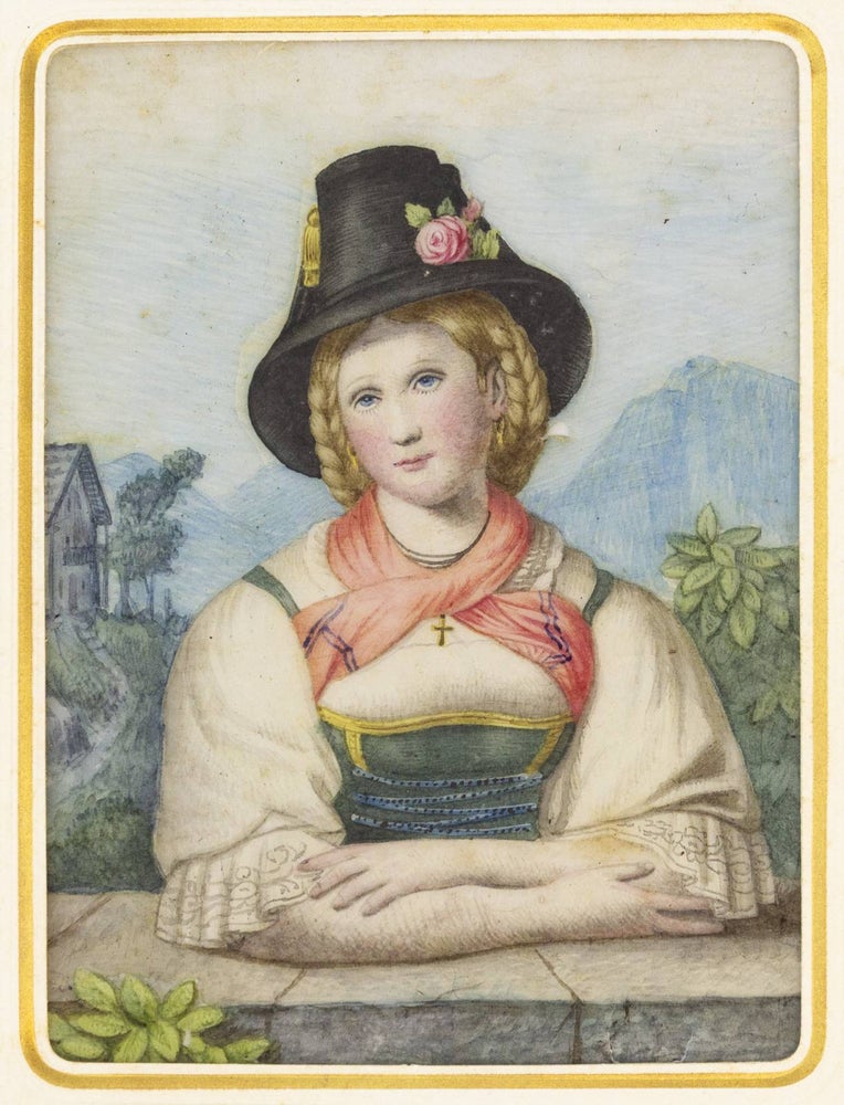 (ST11417) PORTRAIT OF A WOMAN FROM THE LOWER INN VALLEY IN HER TRADITIONAL COSTUME....