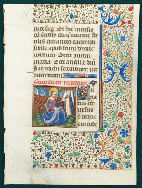 (ST11459-16) TEXT FROM GOSPEL LESSONS. FROM A. BOOK OF HOURS IN LATIN AN ILLUMINATED...