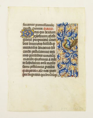 WITH FINELY EXECUTED PANEL BORDERS FEATURING DELIGHTFUL ZOOMORPHIC INHABITATION. OFFERED INDIVIDUALLY ILLUMINATED VELLUM MANUSCRIPT LEAVES, FROM AN.