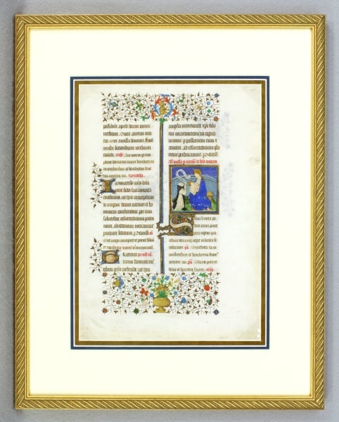 (ST12292) TEXT FROM THE MASSES FOR THE VIRGIN. SMALL MINIATURE OF A. CISTERCIAN MONK...