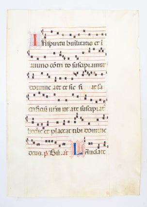 FROM AN EXTREMELY LARGE ANTIPHONER IN LATIN.