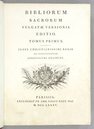 BIBLIORUM SACRORUM VULGATAE VERSIONIS EDITIO.