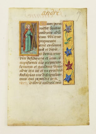 TEXT FROM THE SUFFRAGES. OFFERED INDIVIDUALLY ILLUMINATED VELLUM MANUSCRIPT LEAVES, WITH SMALL.