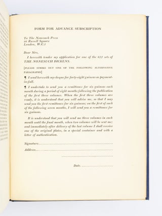 THE NONESUCH DICKENS. RETROSPECTUS AND PROSPECTUS.