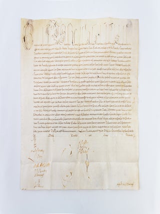 GRANTING A MARRIAGE DISPENSATION. PAPAL BULL ON VELLUM, POPE GREGORY XV.