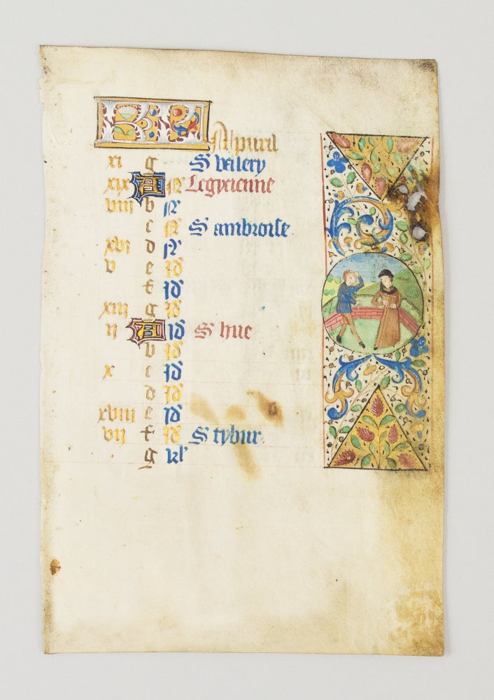 (ST12778-0531) THE MONTH OF APRIL. FROM A. BOOK OF HOURS IN LATIN AND FRENCH AN...