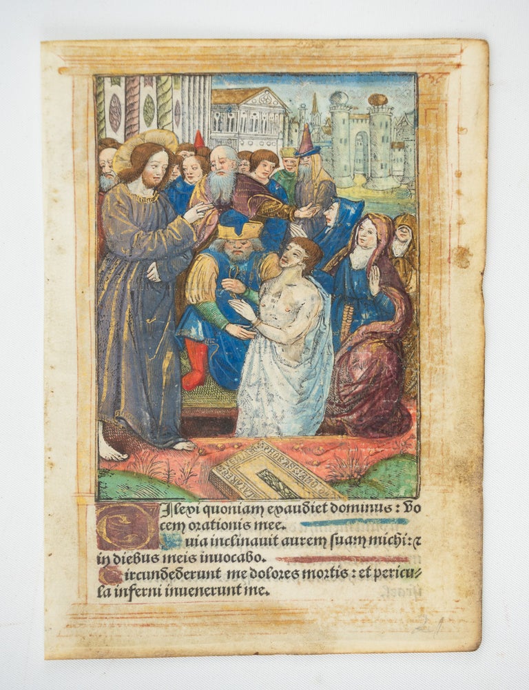 (ST12778-0887c) TEXT FROM VESPERS FROM THE OFFICE OF THE DEAD. 16TH CENTURY VELLUM...