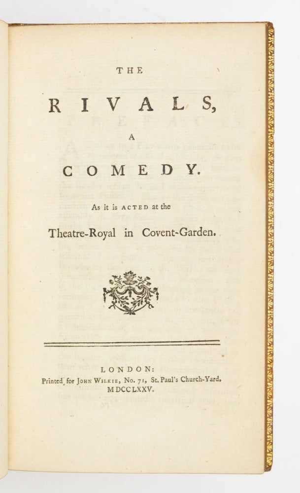 (ST12849e) THE RIVALS, A COMEDY. RICHARD BRINSLEY SHERIDAN