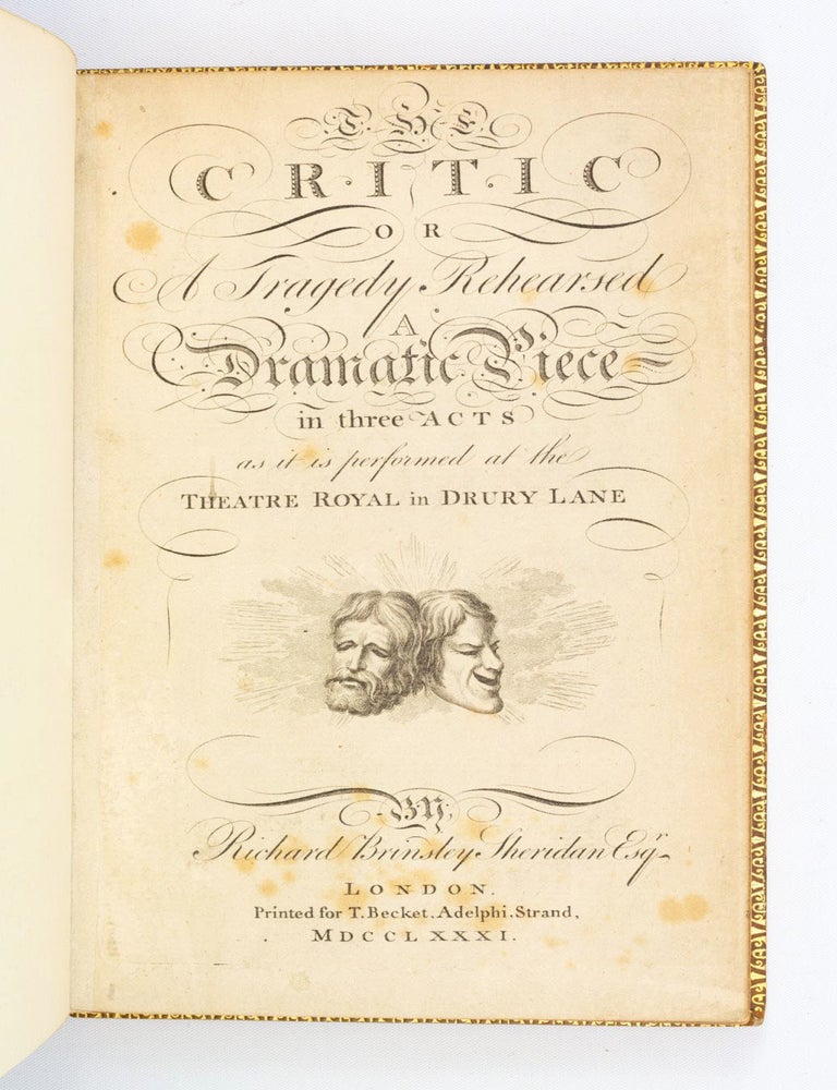(ST12849g) THE CRITIC: OR, A TRAGEDY REHEARSED. RICHARD BRINSLEY SHERIDAN