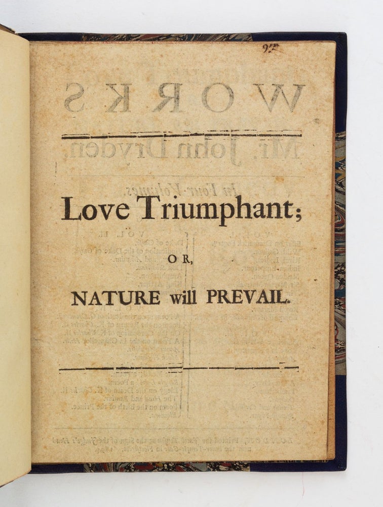(ST12901f) LOVE TRIUMPHANT; OR, NATURE WILL PREVAIL. JOHN DRYDEN