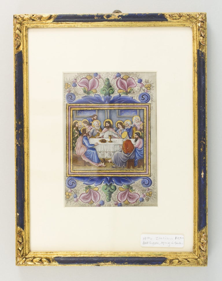 (ST12926) A MODERN ILLUMINATED VELLUM MANUSCRIPT LEAF DEPICTING THE LAST SUPPER ON ONE...