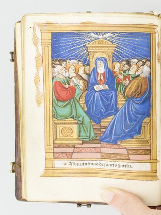 A PRINTED BOOK OF HOURS ON VELLUM, IN LATIN AND FRENCH. USE OF ROME. BOOKS OF HOURS - PRINTED.