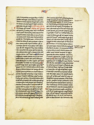 TEXT FROM "DE SUPERBIA&quot. OFFERED INDIVIDUALLY VELLUM MANUSCRIPT LEAVES, FROM PERALDUS' "SUMMA.