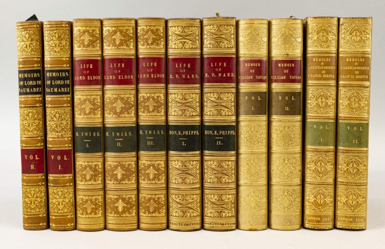(ST14728e) BIOGRAPHIES, MEMOIRS, AND LETTERS OF SIX DISTINGUISHED BRITONS. BINDINGS - TREE OR POLISHED CALF.