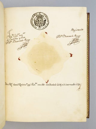AN IMMENSE, HANDSOME CARTA EXECUTORIA ON PAPER. (BINDINGS - MORENO).
