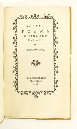 SELECT POEMS DIVINE AND HUMANE.