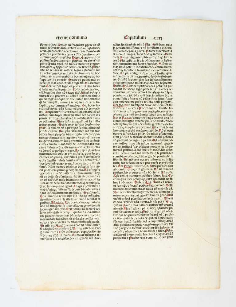 (ST15194a) VITA CHRISTI. INCUNABULAR LEAF - KOBERGER, LUDOLPHUS DE SAXONIA