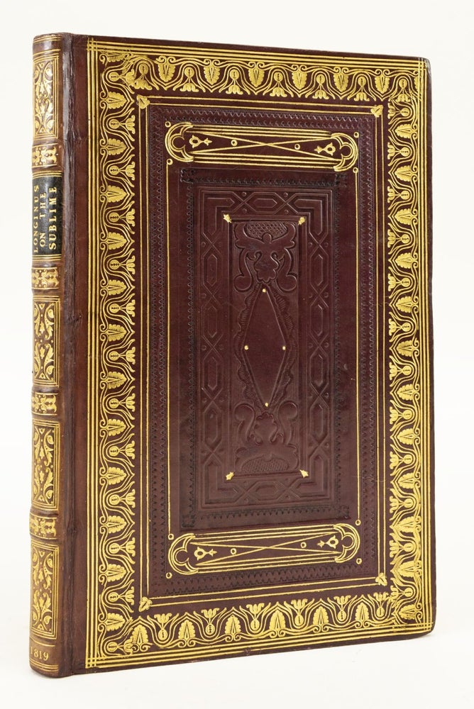 (ST15731b) DIONYSIUS LONGINUS ON THE SUBLIME. BINDINGS - 19TH CENTURY ENGLISH, PSEUDO,...