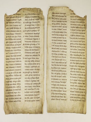 TEXTS FROM THE TABLE OF CONTENTS OF DEUTERONOMY AND FROM DEUTERONOMY 2:26-3:26. OFFERED INDIVIDUALLY TWO VELLUM MANUSCRIPT LEAVES, FROM A.