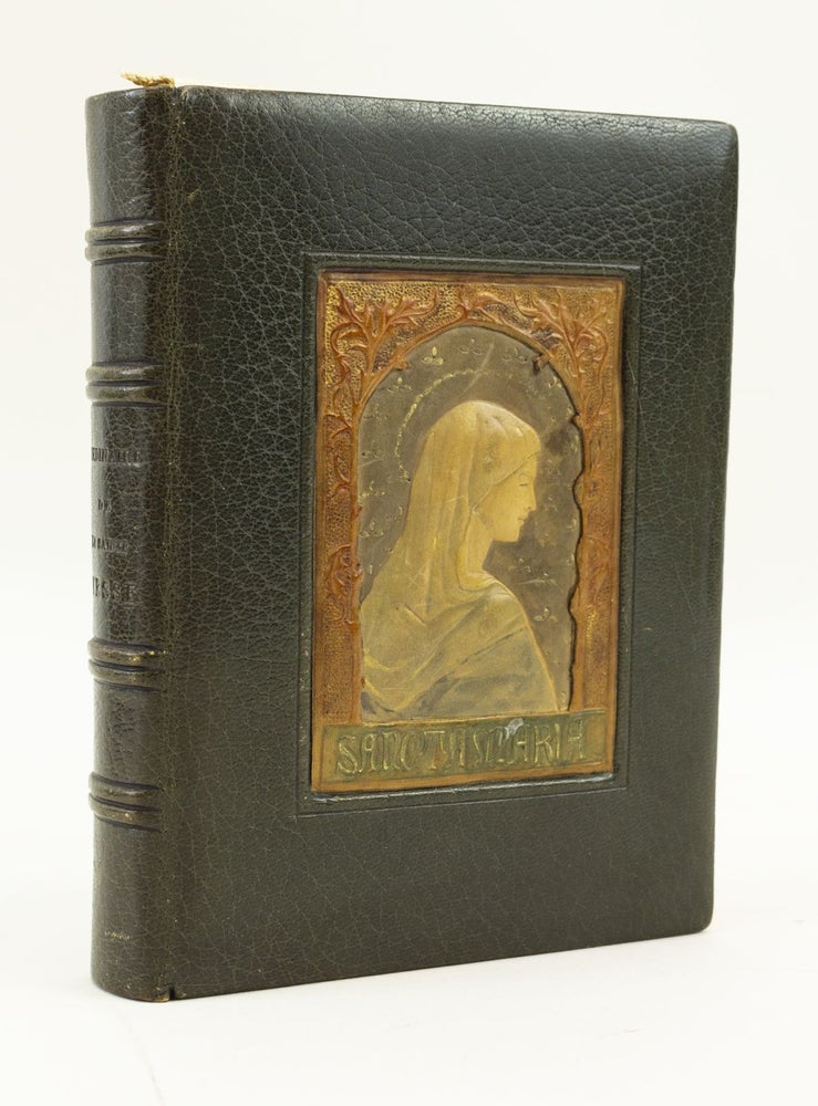 (ST16339) ORDINAIRE DE LA SAINTE MESSE. [with] CÉRÉMONIES DU MARIAGE. [and] PRIÈRES POUR LA COMMUNION. VELLUM PRINTING, A HAND-PAINTED AND ILLUMINATED PRAYER BOOK ON VELLUM IN FRENCH, BINDINGS - MODELLED.