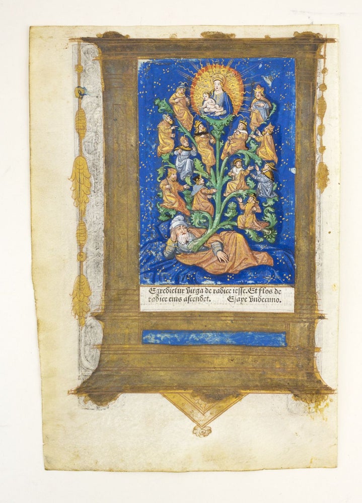 (ST16355) FROM A BOOK OF HOURS IN LATIN, WITH A FULL-PAGE HAND-COLORED MINIATURE OF THE...