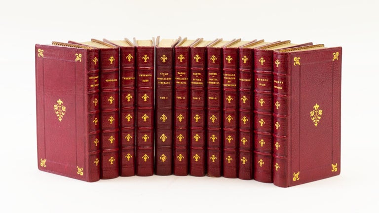 (ST16814) A COLLECTION OF NINE DIAMOND CLASSICS BY CATULLUS, CICERO, DANTE, HOMER, HORACE, PETRARCH, TASSO, TERENCE, and VIRGIL. MINIATURE BOOKS, BINDINGS - CAPÉ, PICKERING IMPRINTS.