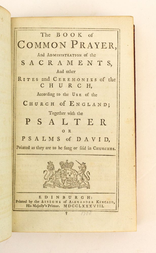 (ST16866c) THE BOOK OF COMMON PRAYER. [and] A COMPANION TO THE ALTAR. [with] A NEW VERSION OF THE PSALMS OF DAVID. BINDINGS - 18TH CENTURY SCOTTISH.