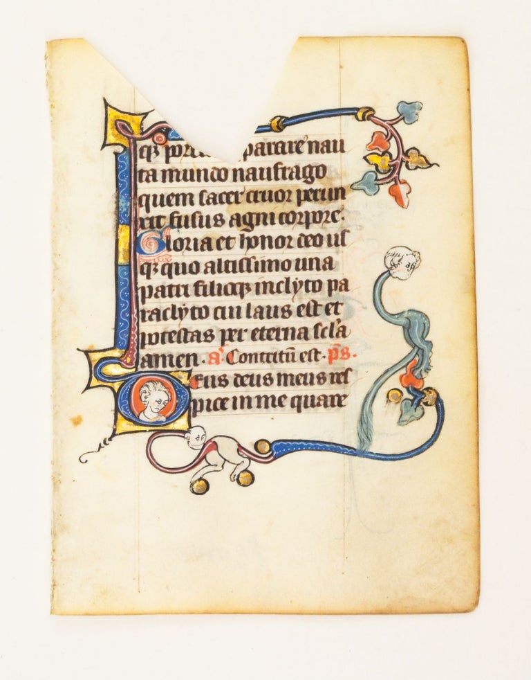 (ST16985G) FROM A SMALL PSALTER-HOURS IN LATIN, WITH IMMENSELY CHARMING MARGINALIA....