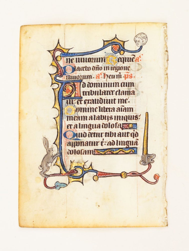 (ST16985P) FROM A SMALL PSALTER-HOURS IN LATIN, WITH IMMENSELY CHARMING MARGINALIA....