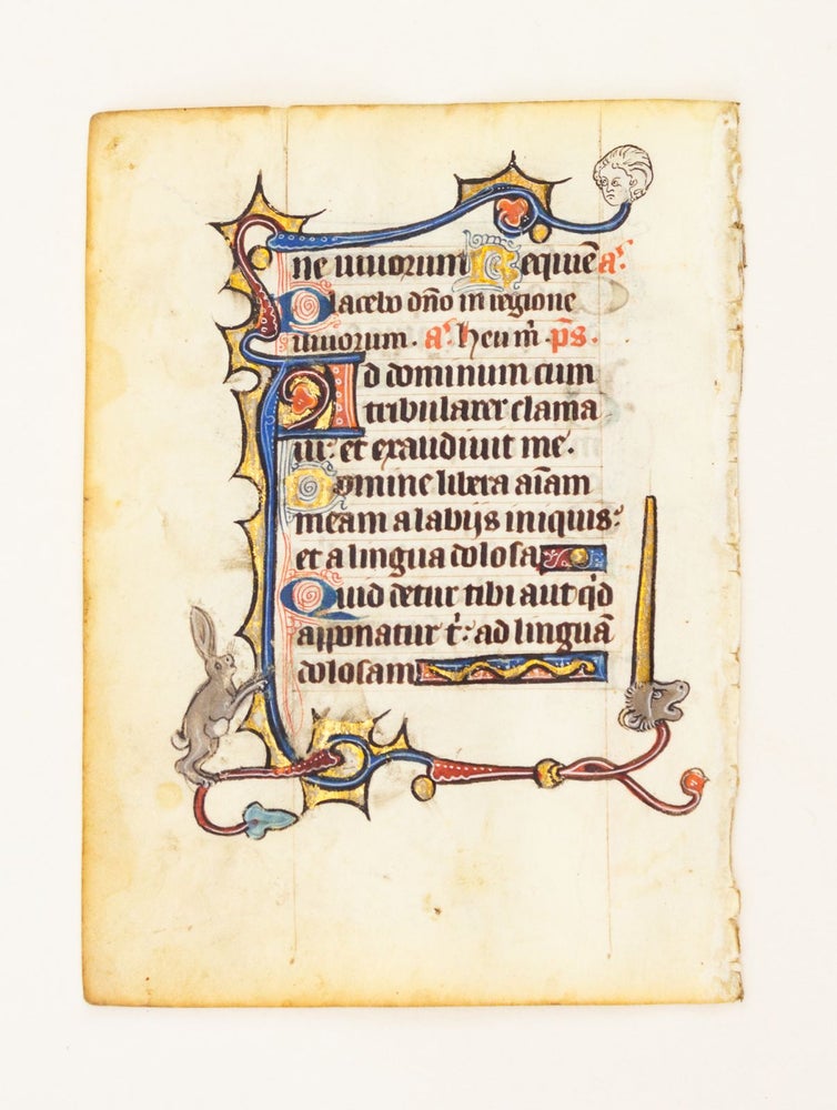 (ST16985P) FROM A SMALL PSALTER-HOURS IN LATIN, WITH IMMENSELY CHARMING MARGINALIA....