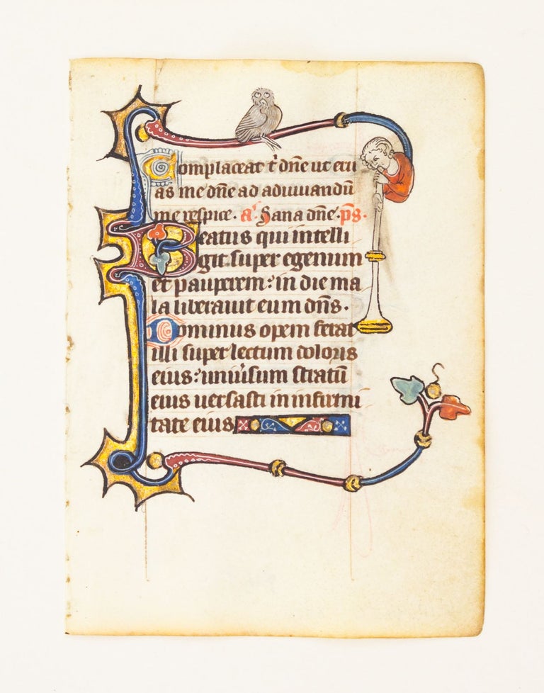 (ST16985Q) FROM A SMALL PSALTER-HOURS IN LATIN, WITH IMMENSELY CHARMING MARGINALIA....