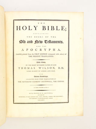 THE HOLY BIBLE. CONTAINING THE BOOK OF THE OLD AND NEW TESTAMENTS AND THE APOCRYPHA.