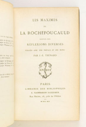 LES MAXIMES SUIVIES DES RÉFLEXIONS DIVERSES PUBLIÉES.