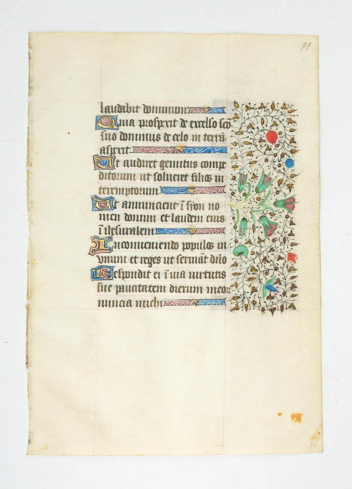 (ST17060H) FROM A LARGE BOOK OF HOURS, WITH TEXT IN LATIN. OFFERED INDIVIDUALLY...