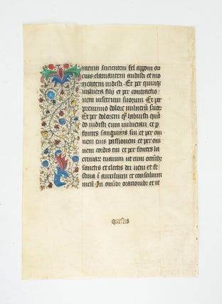 FROM A LARGE BOOK OF HOURS, WITH TEXT IN LATIN.