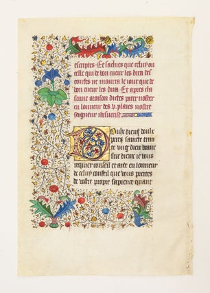 FROM A LARGE BOOK OF HOURS, WITH TEXT IN LATIN AND/OR FRENCH.