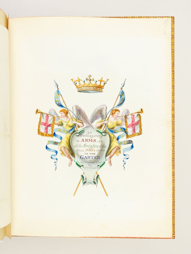 (ST17129-034) AN ILLUMINATED MANUSCRIPT ARMORIAL REGISTER (as well as a printed listing) OF MEMBERS OF THE ORDER OF THE GARTER. ILLUMINATED MANUSCRIPT ON PAPER - MODERN, ORDER OF THE GARTER.