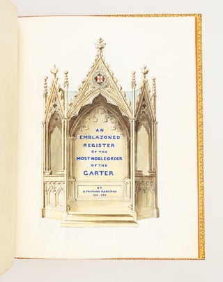 AN ILLUMINATED MANUSCRIPT ARMORIAL REGISTER (as well as a printed listing) OF MEMBERS OF THE ORDER OF THE GARTER.