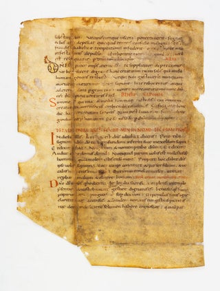 TEXT INCLUDING BENEDICTIONS FOR TREES. A VERY EARLY VELLUM MANUSCRIPT LEAF FROM A.