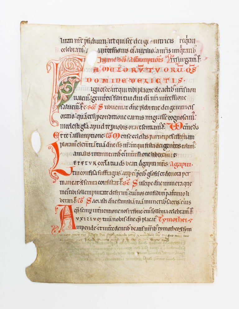 (ST17236) WITH TEXT FROM MASSES FOR SAINTS' DAYS IN AUGUST. WITH A. LARGE ROMANESQUE...