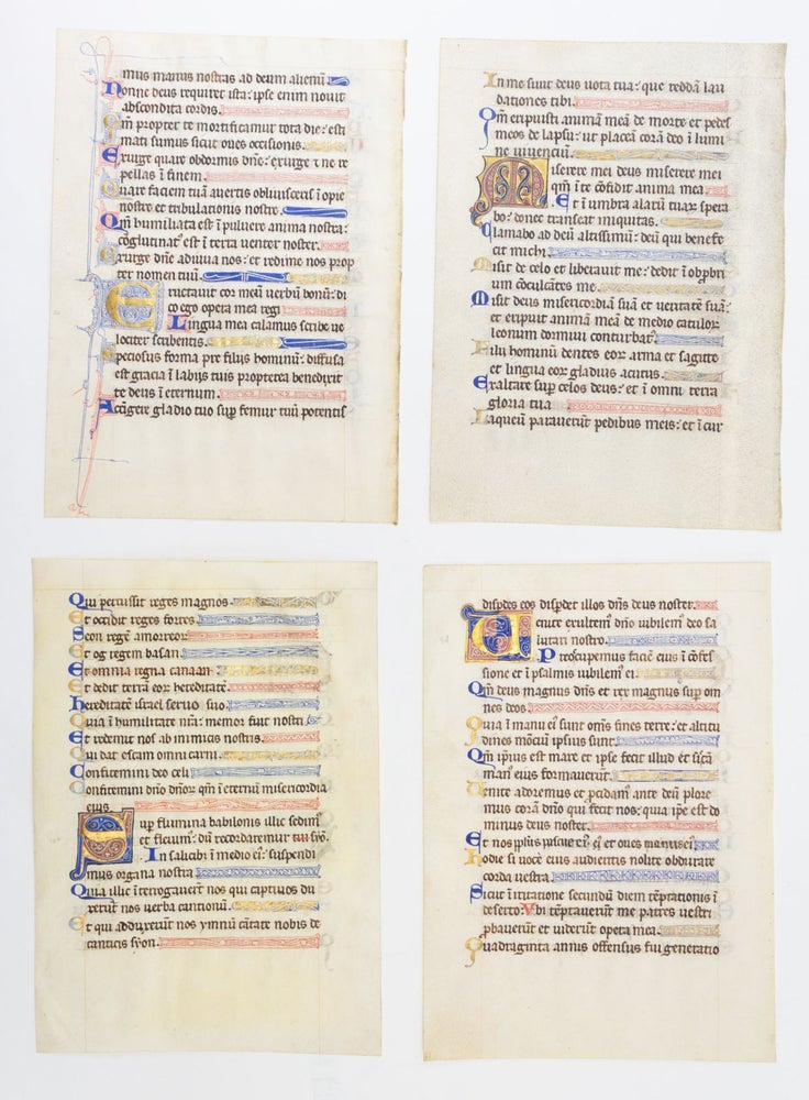 (ST17239) TEXT FROM PSALMS. OFFERED INDIVIDUALLY ILLUMINATED VELLUM MANUSCRIPT LEAVES,...