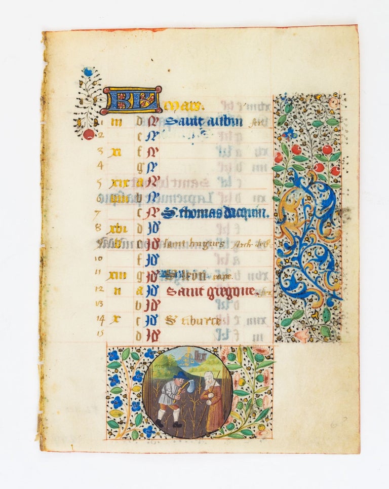 (ST17245-04) TEXT FROM THE MONTH OF MARCH. WITH A. SMALL ROUNDEL MINIATURE DEPICTING THE...