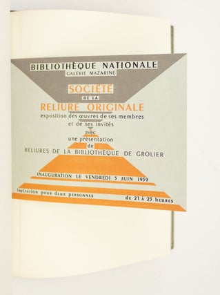 BIBLIOTHÈQUE NATIONALE EXPOSITION DE LA SOCIÉTÉ DE LA RELIURE ORIGINALE.