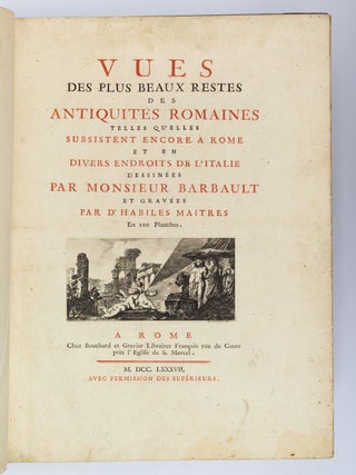 VUES DES PLUS BEAUX RESTES DES ANTIQUITÉS ROMAINES.
