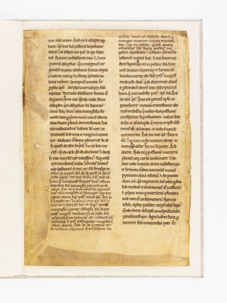 WITH TEXT FROM HAIMO'S HOMILY XI ON ST. JOHN THE EVANGELIST. AN EARLY VELLUM MANUSCRIPT LEAF FROM A. HOMILIARY.