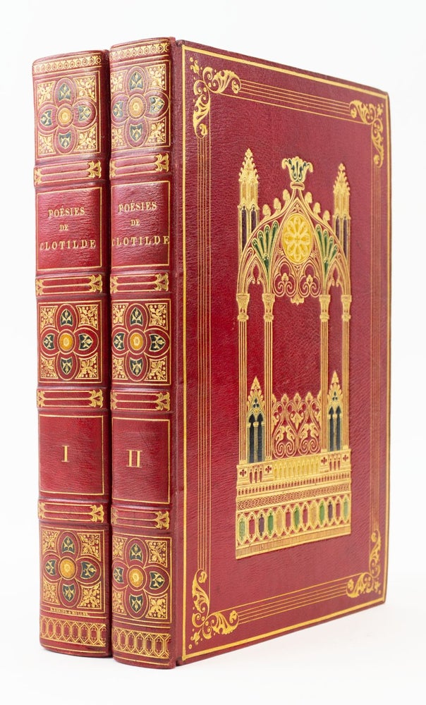 (ST17821) POÉSIES. [with] POÉSIES INÉDITES. BINDINGS - CATHEDRAL STYLE, SURVILLE,...