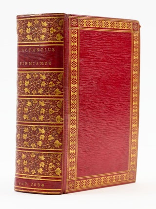 DIVINARVM INSTITVTIONVM LIBRI SEPTEM. [and] TERTULLIANUS, QUINTUS SEPTIMUS FLORENS. LIBER. ALDINE IMPRINT, LUCIUS LACTANTIUS, BINDINGS - BOZERIAN JEUNE.