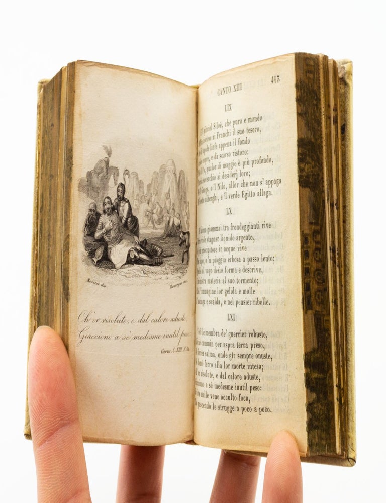 (ST18420a) LA GERUSALEMME LIBERATA. MINIATURE BOOK, TORQUATO TASSO, SPLIT FORE-EDGE...
